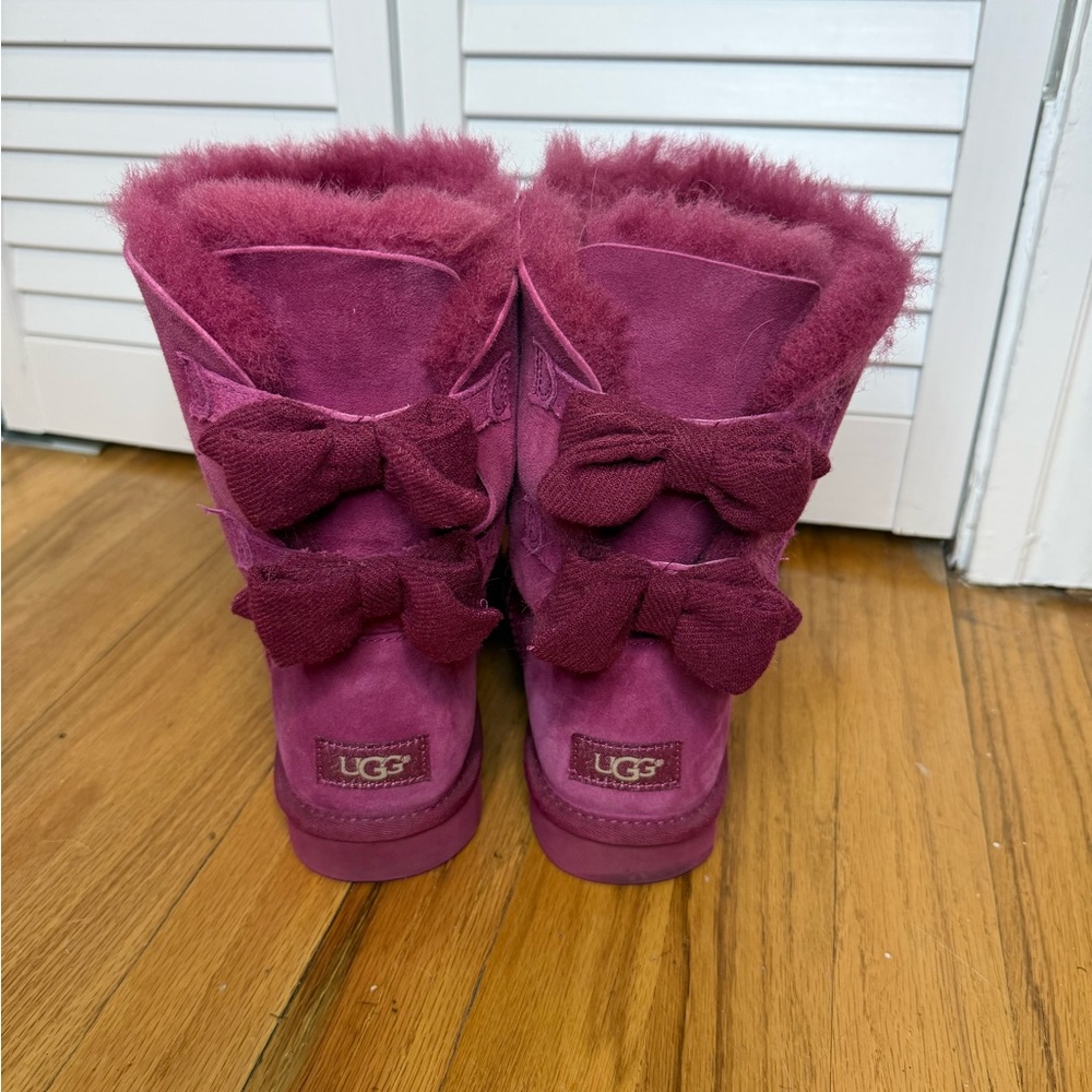 UGG Fuchsia Boots with Bow Accents